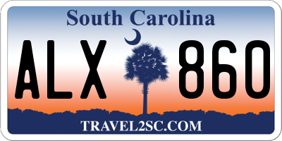 SC license plate ALX860