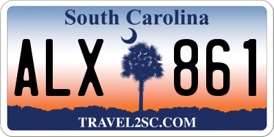 SC license plate ALX861