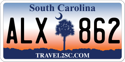 SC license plate ALX862