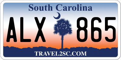 SC license plate ALX865