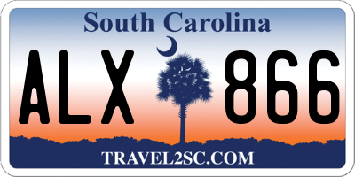SC license plate ALX866