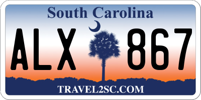 SC license plate ALX867