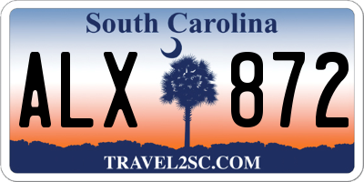SC license plate ALX872