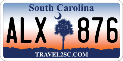 SC license plate ALX876