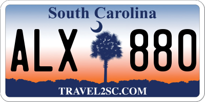 SC license plate ALX880
