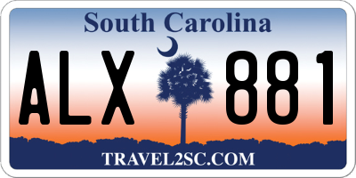 SC license plate ALX881