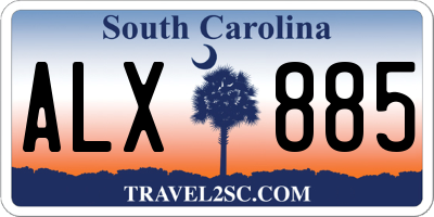 SC license plate ALX885