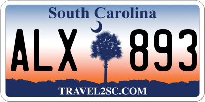 SC license plate ALX893