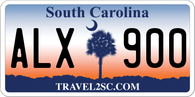 SC license plate ALX900