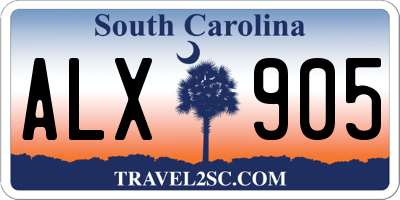 SC license plate ALX905