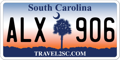 SC license plate ALX906