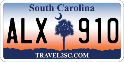 SC license plate ALX910
