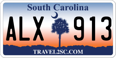 SC license plate ALX913