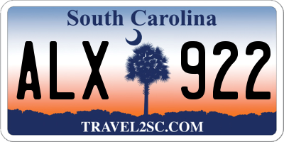 SC license plate ALX922