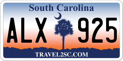 SC license plate ALX925