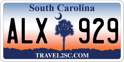 SC license plate ALX929