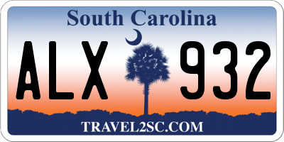 SC license plate ALX932