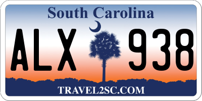SC license plate ALX938