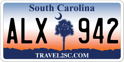 SC license plate ALX942