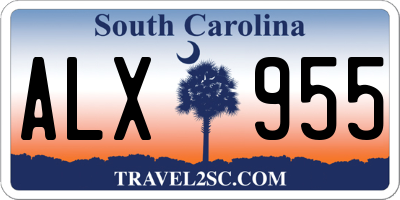 SC license plate ALX955
