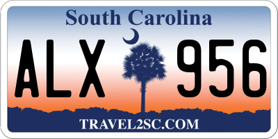 SC license plate ALX956