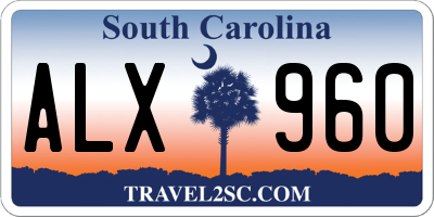 SC license plate ALX960