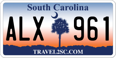 SC license plate ALX961