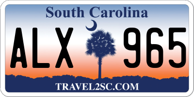SC license plate ALX965