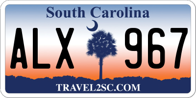 SC license plate ALX967