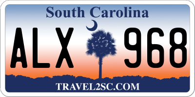 SC license plate ALX968