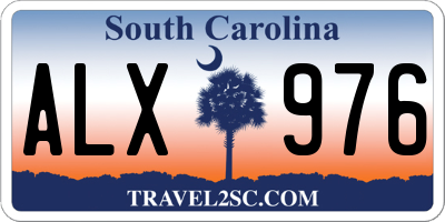 SC license plate ALX976