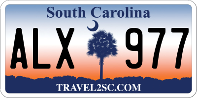 SC license plate ALX977