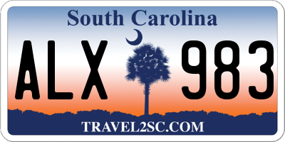 SC license plate ALX983