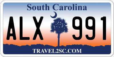 SC license plate ALX991