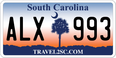 SC license plate ALX993