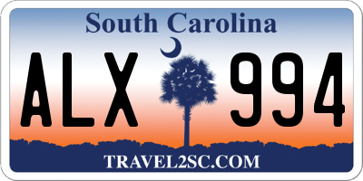 SC license plate ALX994