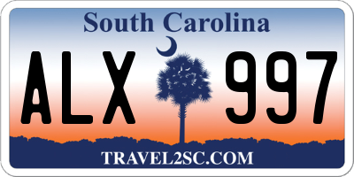 SC license plate ALX997
