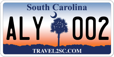 SC license plate ALY002