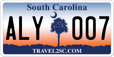 SC license plate ALY007