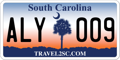 SC license plate ALY009