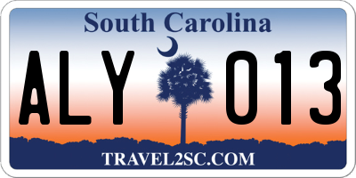 SC license plate ALY013