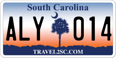 SC license plate ALY014