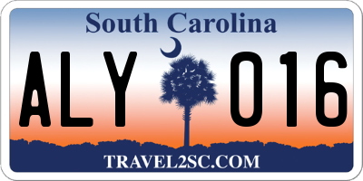 SC license plate ALY016