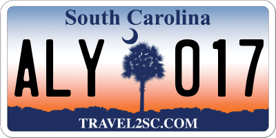 SC license plate ALY017