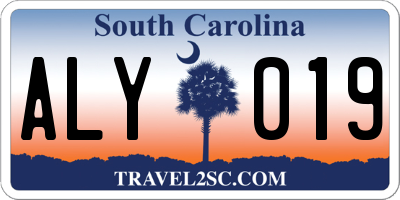 SC license plate ALY019