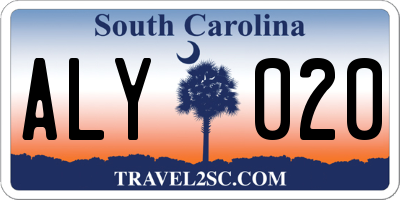 SC license plate ALY020