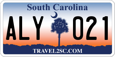 SC license plate ALY021