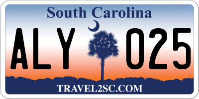 SC license plate ALY025