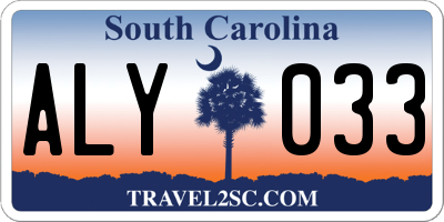 SC license plate ALY033