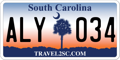 SC license plate ALY034